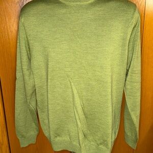 Bachrach Mens Italian Wool Mock Neck Shirt - Green - Size M
